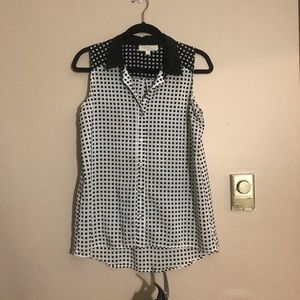 Black & White Collared Top